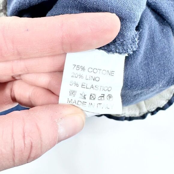 Nais cotton linen elastic waist cropped paint with lace cuff S - Picture 6 of 10